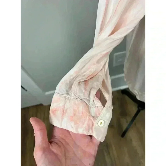 Pilcro Anthropologie Noemie Pink Tie Dye Button Up Shirt Flowy Lightweight L - Picture 2 of 11